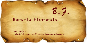 Berariu Florencia névjegykártya